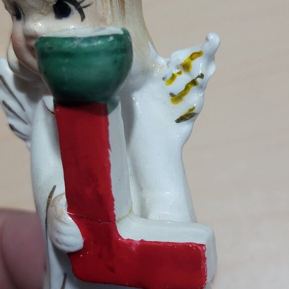 Commodore Japan Heavenly Christmas Noel Angel Candle Holders Figurines - Picture 9 of 13